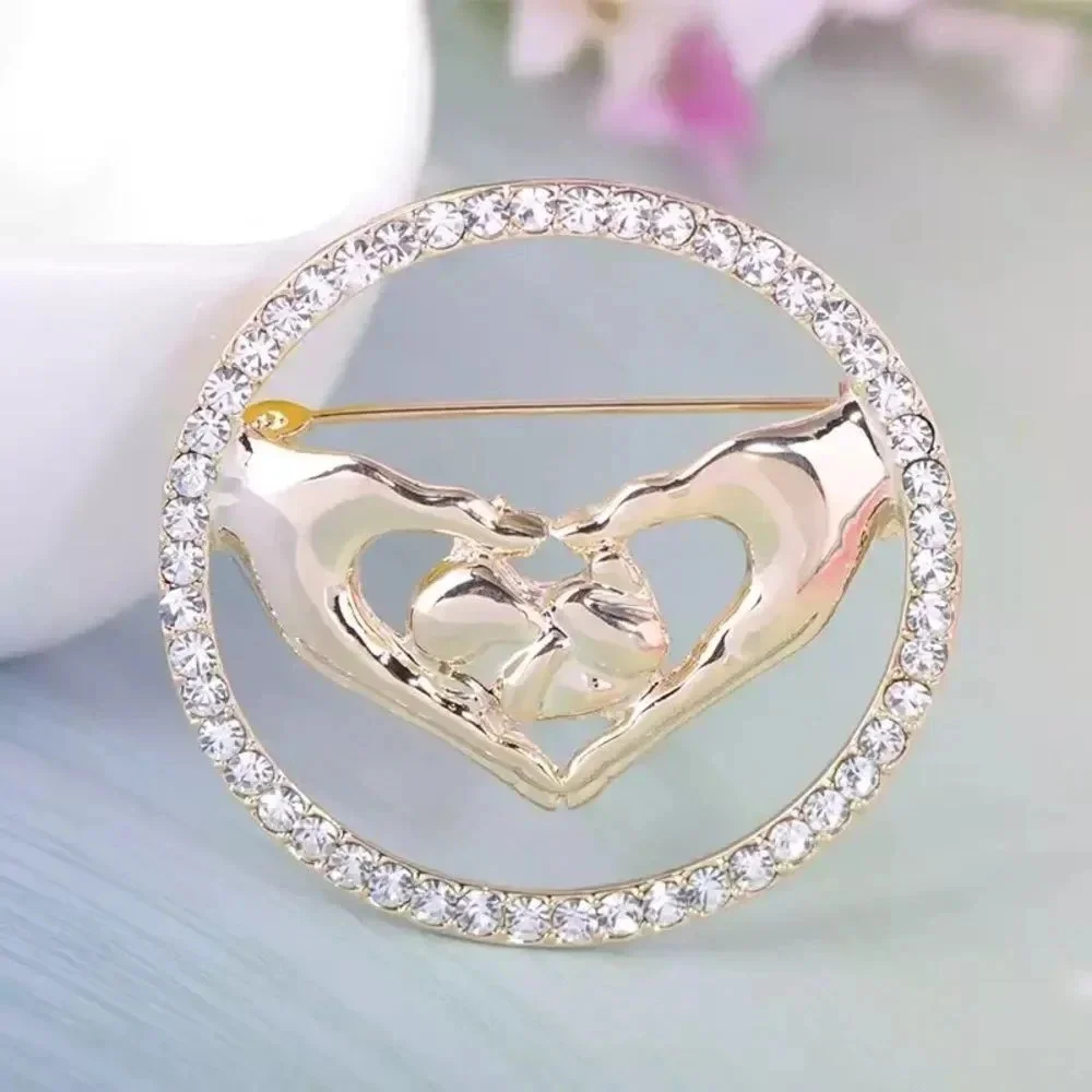 VQ Love Hands with Newborn Brooch